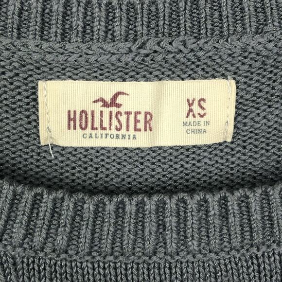 Y2k Hollister Gray Crew Neck Tribal Eagle Sweater Knit Crewneck XS - Picture 5 of 6